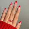 Red and Pink French Nails