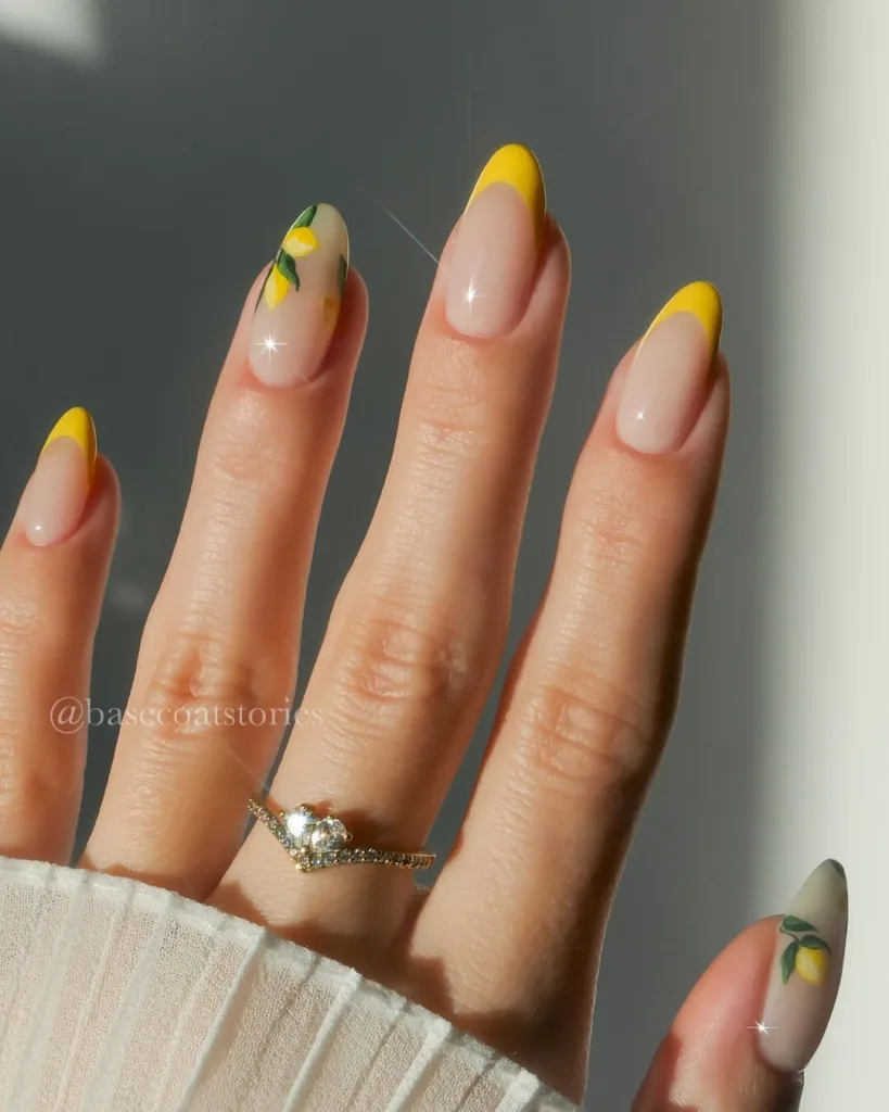Yellow French Tip Nails