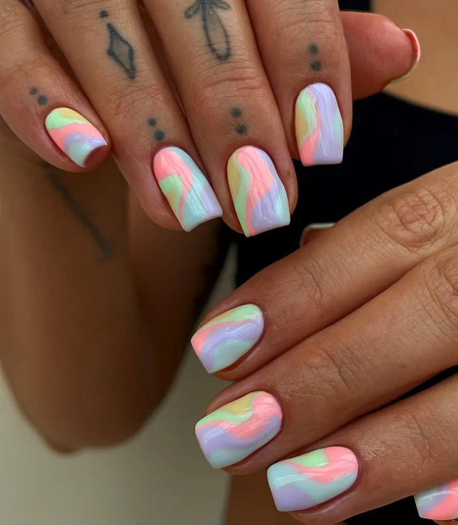 Rainbow Spring Nails