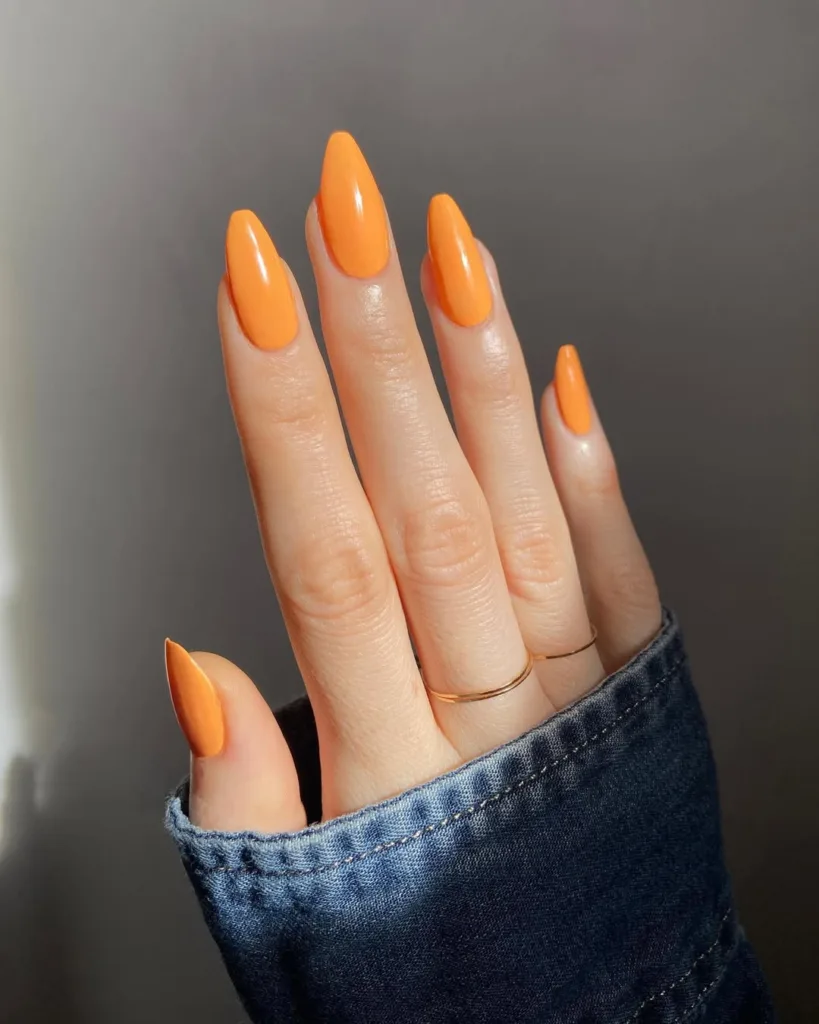 Bright Orange Spring Nails
