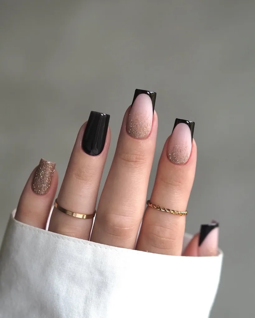 2025 Black Abstract Nail Art Trends