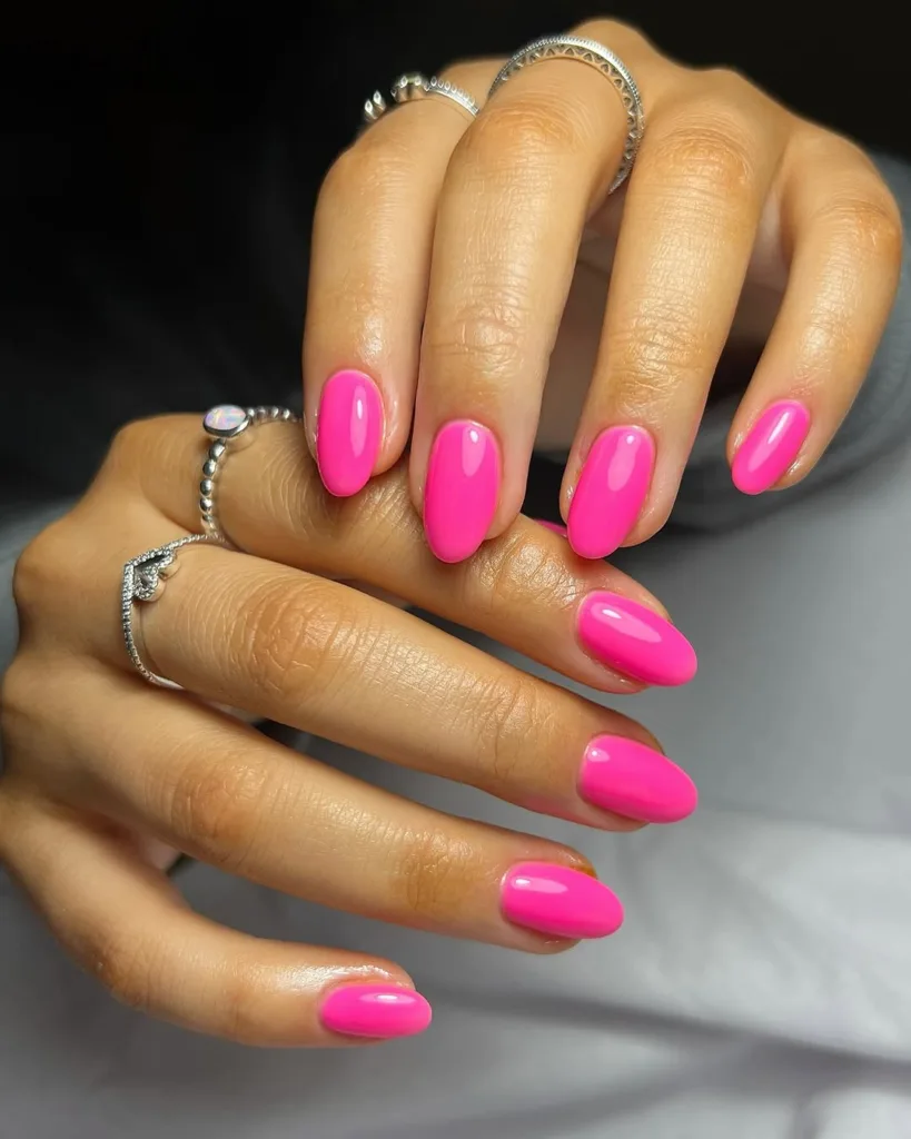 Hot Pink Summer Nails