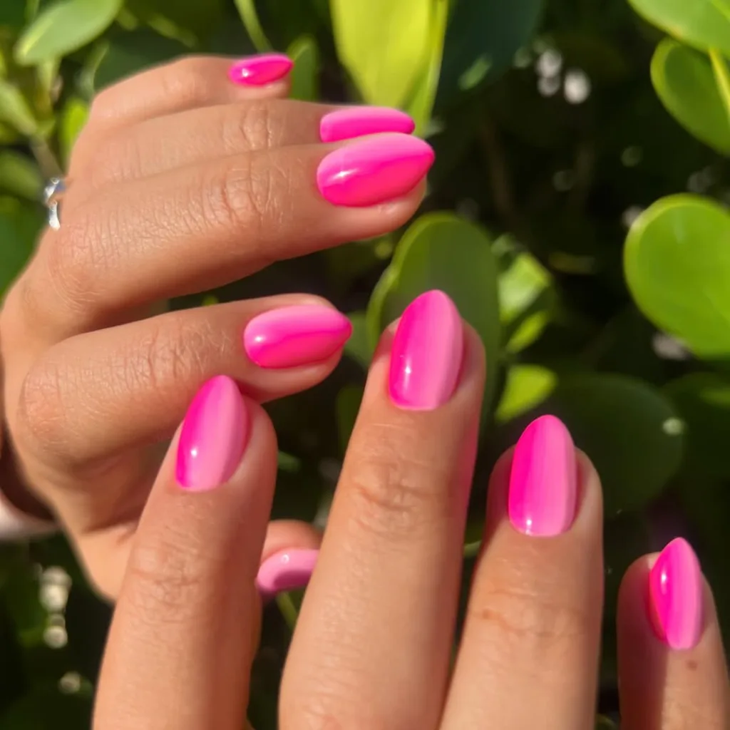 Pink Ombre Short  Summer Nails