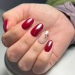red valentine nails